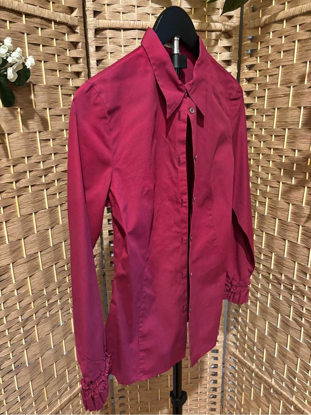 Vintage Miu Miu Deep Raspberry Button-Down - Picture 5 of 6
